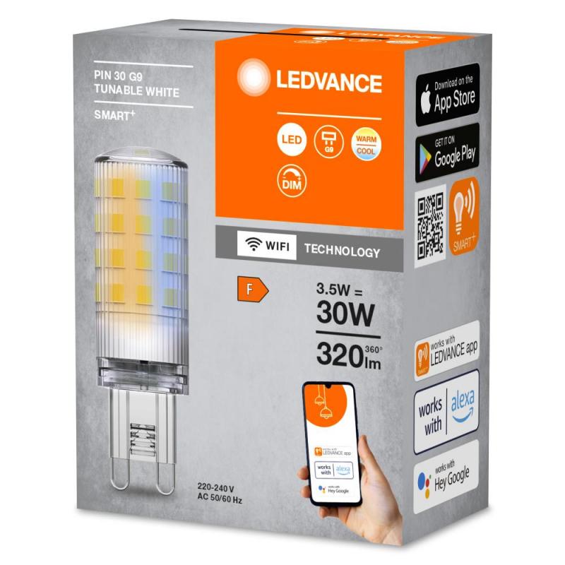 LEDVANCE G9 SMART+ WiFi LED PIN dimmbar 3,5W wie 30W 2700-6500K Tunable White